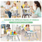 Baby High Chair, Timkos 8 in 1 Convertible Highchair Booster Seat, Building Block Table, Toddler Chair with 5-Point Safety Harness, Removable Tray, Soft PU Cushion (for 7-36 Months Babies)