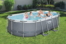 Bestway Power Steel 14' x 8'2" x 39.5" Oval Above Ground Pool Set | Includes 530gal Filter Pump, Ladder, ChemConnect Dispener