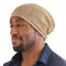 CHARM Linen Beanie Hat for Summer - Mens Slouchy Beanie Womens Baggy Knit Cap Cooling Hat Beige