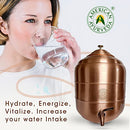 American Ayurveda Counter Top 5 Gallon Water Dispenser Copper Storage Tank/Pot with Stainless Steel Faucet Copper Charged Water Kitchen Home Health Yoga Meditation Spa