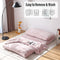 Furlide Foldable Bean Bag Bed, Folding Sofa Bed with Blanket, Foam Filling Wall Sofa Bed, Faux Fur Sleeper Sofa Couch Bed for Bedroom/Living Room/Balcony (Pink)