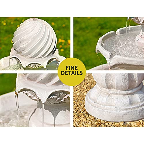 Gardeon Solar Fountain Water Feature Pump Kit Bird Bath Outdoor Indoor Ivory