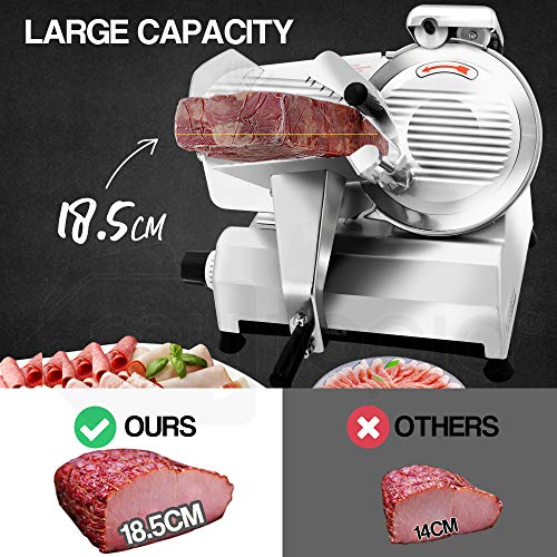 EuroChef Commercial Meat Slicer 10" Blade 320W Electric Multi-Purpose Stainless Steel Machine