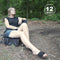 HITORHIKE Low Sling Beach Camping Concert Folding Chair with Armrests and Breathable Nylon Mesh Back Compact and Sturdy Chair