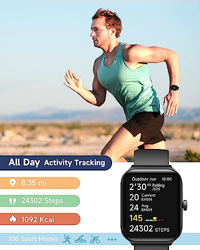 Smart Watch for Women,1.8Fitness Watch(Answer/Make Call),Alexa Built-in,  [24H Heart Rate Sleep Blood Oxygen Monitor],5ATM Waterproof,100 Sports  Modes