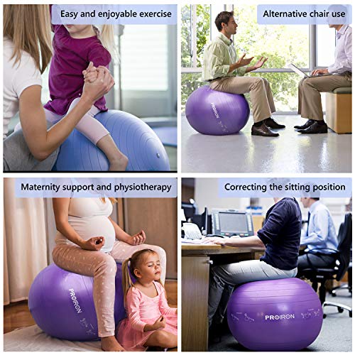 PROIRON Printed Yoga Ball-75cm(Purple)