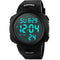 Cemavin Mens Digital Sports Watch, Waterproof LED Screen Large Face Military Watches and Heavy Duty Electronic Simple Army Watch with Alarm, Stopwatch, Luminous Night Light - Black