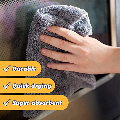Scrub Daddy Microfiber Cloths - All Purpose Super Soft & Ultra Plush Microfiber Towels - Contains Grey & Yellow Cleaning Rags (2 Pack)