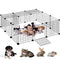 16 Panel Pet Playpen Foldable Small Animal Cage with Door Metal Pet Fence Indoor/Outdoor for Puppy, Rabbit, Kitten, Guinea Pig, Turtle, Hedgehog