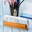 Tatuo 4 Pieces Clear PVC Zipper Pen Pencil Case, Big Capacity Pencil Bag Makeup Pouch Students Stationery (White)