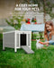 CO-Z Topnotch Weatherproof Outdoor Wooden Bunny Rabbit Hutch Pet Cage Cat Shelter in White