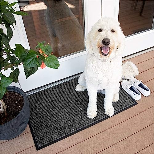 Front Door Mat, Waterproof Anti-Slip Durable Rubber Doormat Low-Profile Design Floor Front Doormat Rugs for Entryway, Patio, Garage, High Traffic Areas (50 * 80 cm)