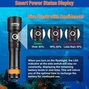 ORCATORCH D710 Scuba Diving Light, 3000 Lumens Super Bright Underwater Flashlight with 6 Degrees Narrow Beam, IP68 Waterproof Night Dive Torch 150 Meters Submersible Light