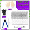 Swpeet 104Pcs Approx 13.7"x 236" Chicken Wire Net Set, Poultry Wire Netting, Hexagonal Galvanized Mesh Garden Fence Barrier for Pet, Rabbit Fencing with Mini Cutting Pliers,1 Pair of Gloves, Wire Ties