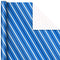Image Arts Blue Christmas Wrapping Paper with Cut Lines on Reverse (4 Rolls: 120 sq. ft. TTL) Snowmen, Snowflakes, Blue and White Stripes