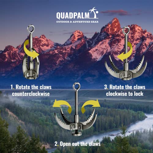 Multifunctional Grapple Hook - 4 Stainless Steel Folding Claws