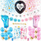 Uandhome 65pcs Balloon Set Gender Reveal Party Decoration Set "Boy or Girl" Foil Balloon Baby Party Supplies Decorations Kit