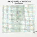 1.1lb Square Crystal Mosaic Tiles, Iridescent Mosaic Glass Tiles for Crafts, Mosaic Pieces DIY Hobbies Children Handmade Jewelry Art Decoration Gifts,525 Pieces (Milky)