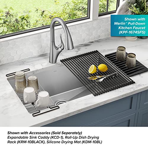 Kraus KHU100-32 32-inch 16 Gauge Undermount Single Bowl Stainless Steel Kitchen Sink