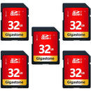 Gigastone 32GB 5 Pack SD Card UHS-I U1 Class 10 SDHC Memory Card High-Speed Full HD Video Canon Nikon Sony Pentax Kodak Olympus Panasonic Digital Camera