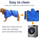 Microfiber Pet Robe Fast Dry Pet Bath Towel Dog Bathrobe with Adjustable Strap Hood Bath Towels for Pet Bath,Blue