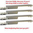 GRILLJOB 𝙐𝙥𝙜𝙧𝙖𝙙𝙚𝙙 4PC Set Cast Stainless Steel SS304 BBQ Grill Burner 16", Compatible with 23301 16516 44305 Aussie Bull Blaze CharBroil NEXGRILL Thermos Turbo Gas Grills