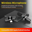 Wireless Lavalier Microphone for iPhone iPad, Plug-Play Wireless Mic for Recording, Live Stream, YouTube, TikTok, Facebook, Noise Reduction Auto-Sync