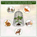 8 Pieces Sturdy Chicken Wire Cloche Plant Protector 12 x 14 Inch Metal Potted Plants Protection Cover Wire Cloches Plant Protector Protecting Plants Cages Strawberry Plant Protectors from Animals