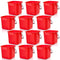 Irenare 12 Pcs 3 Quart Sanitizer Bucket Cleaning Bucket Plastic Red Square Bucket with Outlet and Handles, Small Utility Bucket for Kitchen School Home Offices Commercial Use Food Service (Red)