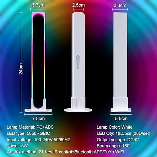 Lumtang LED Light Bars, Smart WiFi TV Backlight, Gaming Lights with Scene and Music Modes, Immersive Play Light Bar for PC, TV, Room Decoration