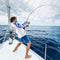 Palmyth Fishing Shirt for Men Long Sleeve Sun Protection UV UPF 50+ T-Shirts with Pocket, Largemouth Bass/Flag, X-Large