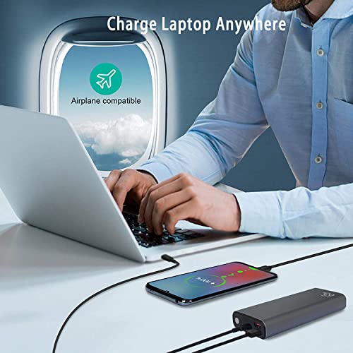 Laptop Power Bank 20000mAh PD 65W 3-Outputs 1-Input Fast Charging Portable Laptop Charger Compatible with MacBook, ThinkPad, Dell XPS, HP Elitebook, Microsoft Surface, iPad, iPhone 14/13/12, Samsung