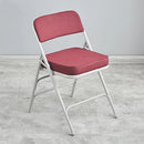 KAIHAOWIN Padded Folding Chairs Upholstered Foldable Chair with Ultra Thick Padded Seat Comfortable Metal Chairs Indoor with Super Soft Fabric Cushion-Red