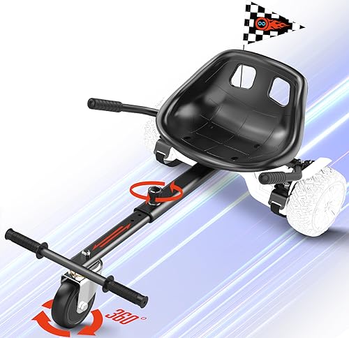 Gyroshoes Hoverboard Seat Attachment, Hover Board Accessory Go Kart Compatible with 6.5" 8" 10" Hoverboard, Hoverboard Go Kart for Kids and Adults with Adjustable Frame Length