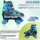 LIRENGUI Roller Skates for Boys, Girls Roller Skates for Kids Boys with All Wheels Lighting Up, Outdoors Indoors Adjustable Roller Skates for Black n Blue (Size 4-7)