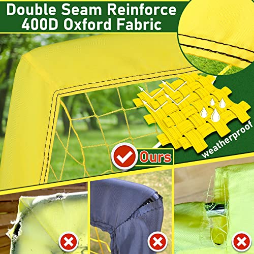 Happy Jump Soccer Goal for Backyard Pop Up Foldable Soccer Net for Children Gift (Black+Yellow, 5' x 3.6')