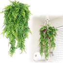 Artificial Plants Faux Hanging Plant Fake Boston Ferns Vines Plastic Artificial Hanging Plants for Homes Decoration (2 PCS)