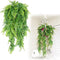 Artificial Plants Faux Hanging Plant Fake Boston Ferns Vines Plastic Artificial Hanging Plants for Homes Decoration (2 PCS)