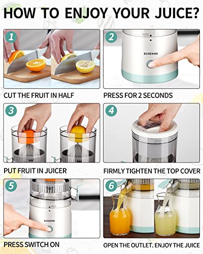 Lemon Squeezer Electric Orange Squeezer Portable USB Charging Juicer for Orange, Lemon, Citrus Fruits
