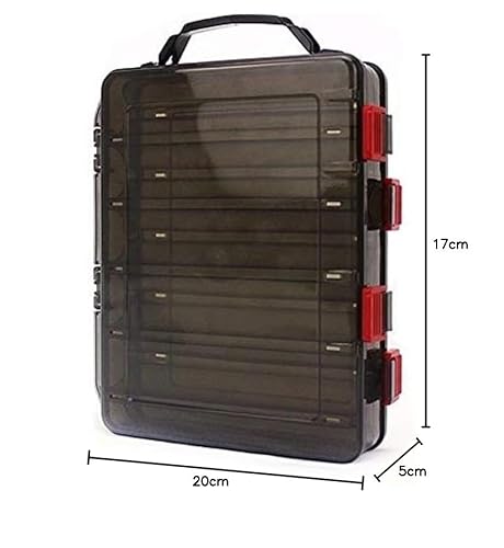 OriGlam Fishing Lure Tackle Box, Fishing Tackle Storage Trays, Double Sided 10 Compartments Waterproof, Organizer Case Boxes Containers, for Vest Casting Fly Fishing