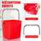 Irenare 12 Pcs 3 Quart Sanitizer Bucket Cleaning Bucket Plastic Red Square Bucket with Outlet and Handles, Small Utility Bucket for Kitchen School Home Offices Commercial Use Food Service (Red)