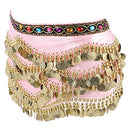 CLISPEED 1 Pc Skirts for Women wrap Skirt Latin Dance Hip Scarf Clothes Women Belly Dancing Belt Hip Skirt Tassel Scarf Sequin wrap Kamal Women's Sequins Pink