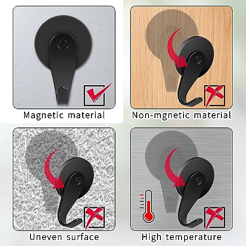 FYY Magnetic Hooks, 2 Pack Heavy Duty Magnets with Hook for Refrigerator, Magnetic Wreath Hanger for Metal Front Door Christmas Decoration, Cruise Hook Hanger for Hanging Cabins Grill Coat Pattern 2