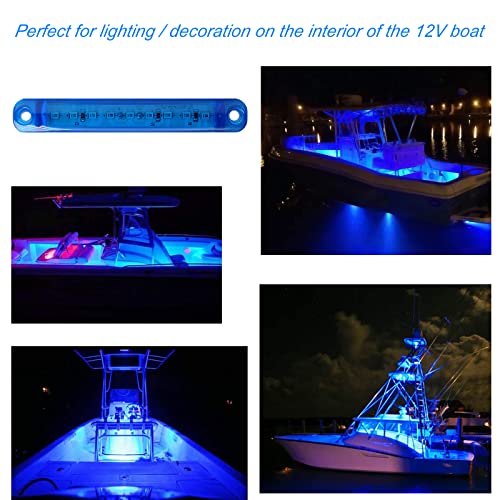 UCINNOVATE 8 PCS Marine Boat Lights, Utility Led Interior Lights for Boat Deck Courtesy Cockpit Decoration Light, 12V Waterproof Pontoon Boat Kayak Led Lights (Blue)