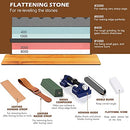 BRITOR Knife Sharpening Stone,Whetstone Sharpener Includes 4 Side Grit 400/1000 3000/8000 Whetstones, Non-Slip Bamboo Base, Angle Guide，Polishing Compound，Leather Strop, Flattening Stone