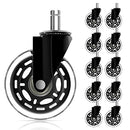 Office Chair Wheels for IKEA with 10mm Stem, HOSOM 3" Replacement Rubber Caster Wheels Set of 10 Safe for Wood Floor, Computer Gaming Chair Rollerblade Wheels Roll Smooth and Quite