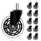 Office Chair Wheels for IKEA with 10mm Stem, HOSOM 3" Replacement Rubber Caster Wheels Set of 10 Safe for Wood Floor, Computer Gaming Chair Rollerblade Wheels Roll Smooth and Quite