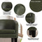 Rosevera Duilio Club Style Barrel Armchair for Living Room, Faux Leather, Standard, Jade Olive