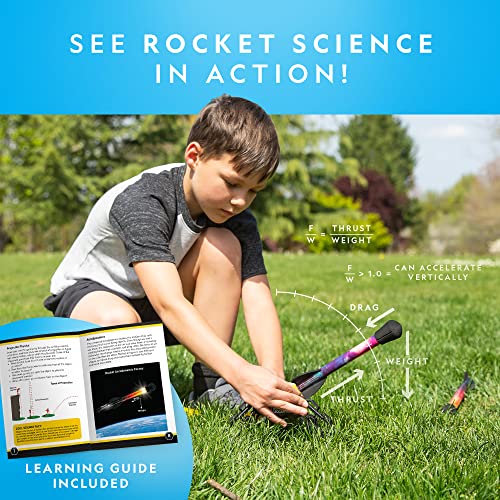 NATIONAL GEOGRAPHIC Air Rocket Toy – Ultimate LED Rocket Launcher for Kids, Stomp and Launch the Light Up, Air Powered, Foam Tipped Rockets up to 30.5 Meters, Great Toy for Kids Outdoor Activities