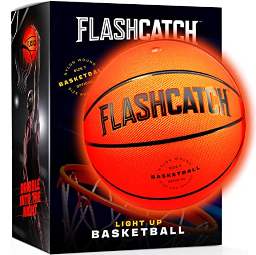 Light Up Basketball - Glow in the Dark Basket Ball - NO 7 - Sports Gear Gifts for Boys & Girls 8-15+ Year Old - Kids, Teens Gift Ideas - Cool Boy Toys Ages 8 9 10 11 12 13 14 15 Glowing Night Activity